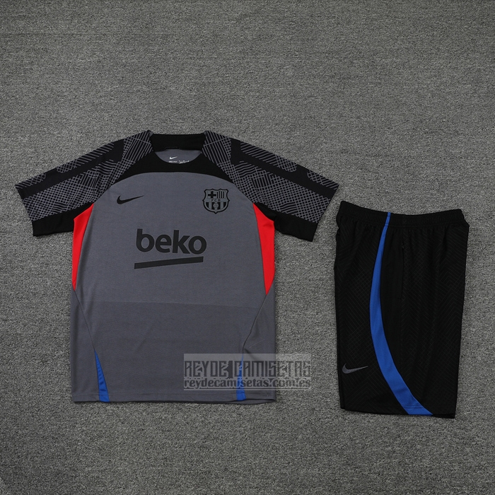 Chandal del Barcelona Manga Corta 2022-2023 Gris - Pantalon Corto